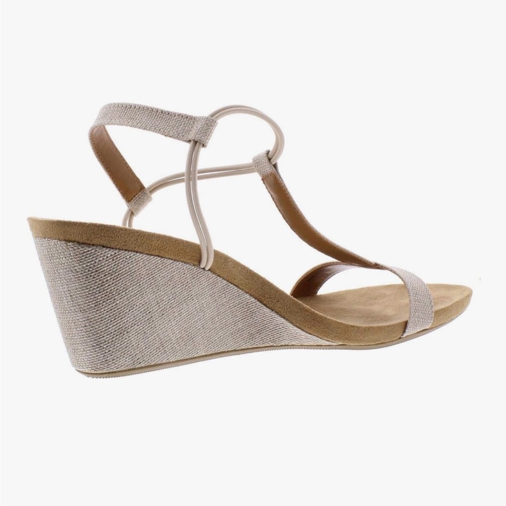 Style & Co Comfortable Cream Tan Wedges Soft Suede Footbed Coastal Cowgirl NWOB - Picture 4 of 5